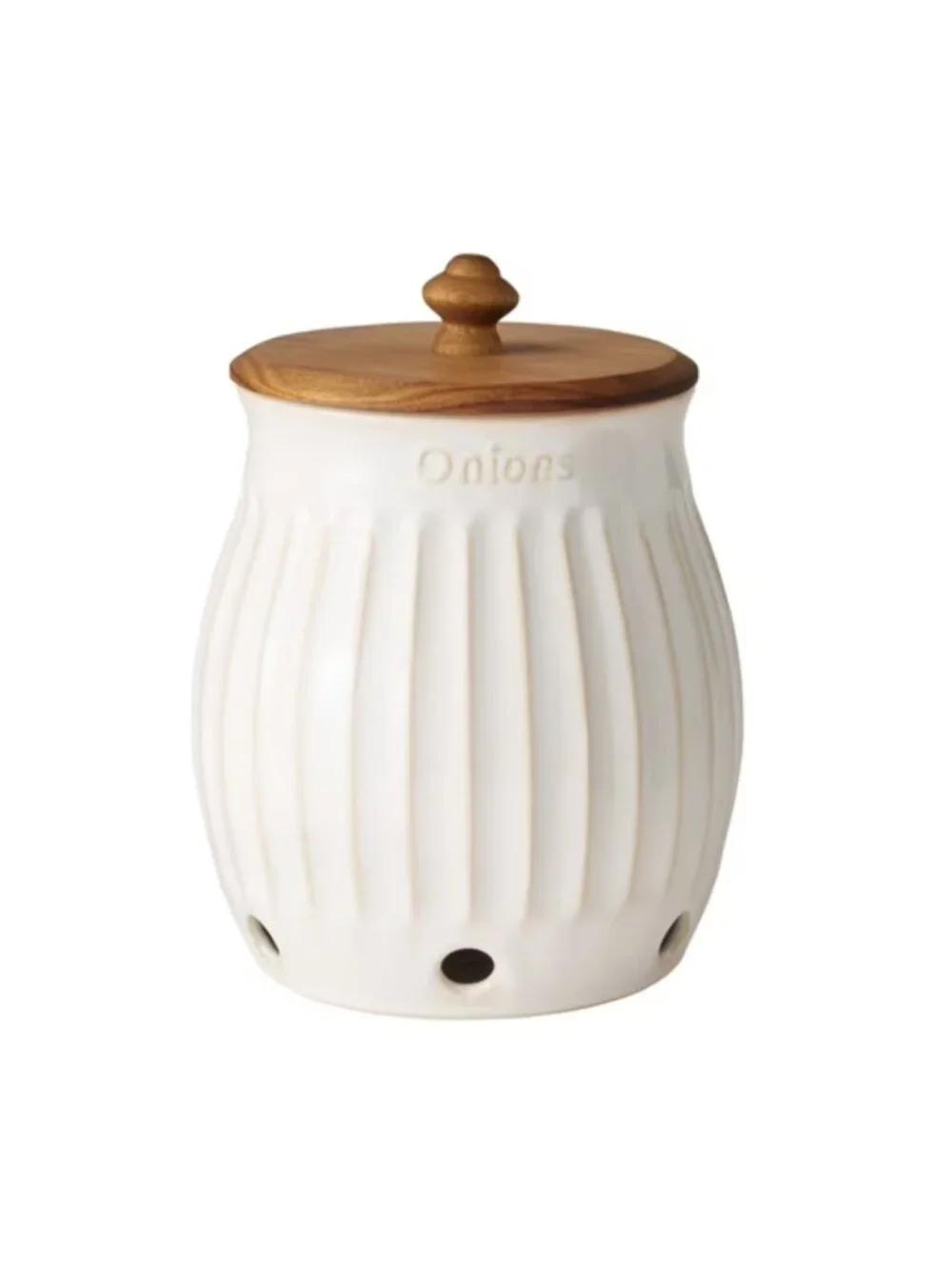 The Woman Pioneer Home White Kitchen Collection Stoneware Onion Keeper Colette